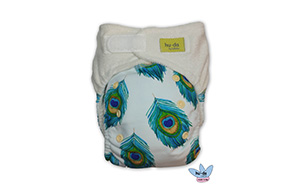 hu-da Stoffwindel im Design peacock